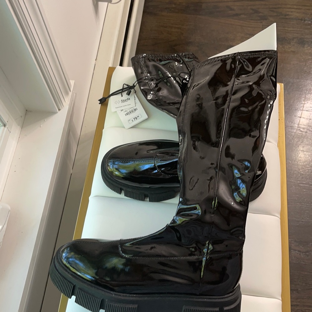 Zara patent leather boot